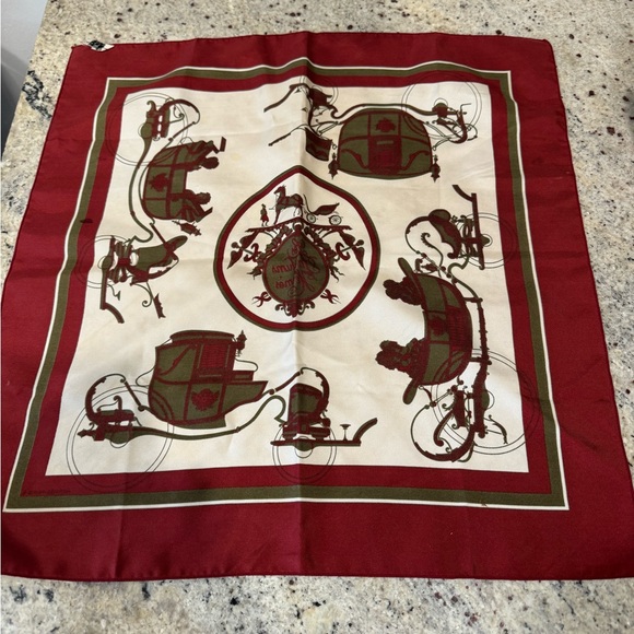 Les Parfums HERMES Silk Horse Carriage Scarf - Picture 2 of 4